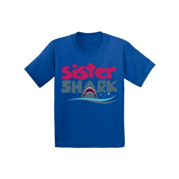 Awkward Styles Sister Shark Youth Shirt Shark Family Shirts for Kids Matching Shark Tshirts for Family Shark Themed Party Outfit for Girls Cute Shark Tshirt for Girls Matching Family Shark Shirts