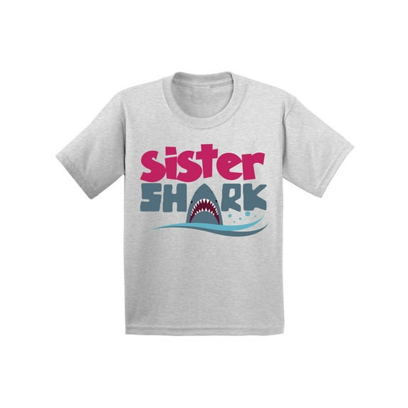 Awkward Styles Sister Shark Youth Shirt Shark Family Shirts for Kids Matching Shark Tshirts for Family Shark Themed Party Outfit for Girls Cute Shark Tshirt for Girls Matching Family Shark Shirts