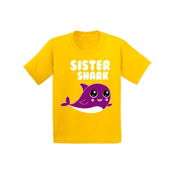 Awkward Styles Sister Shark Youth Shirts Shark Family Shirts for Kids Matching Shark Tshirts for Family Shark Themed Party Outfit for Girls Cute Shark Tshirt for Girls Matching Family Shark Shirts