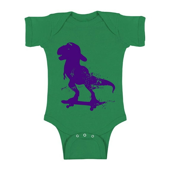 Awkward Styles Skateboarding Dinosaur Baby Bodysuit Short Sleeve Skateboard One Piece Top for Baby Dinosaur Bodysuit Skateboarding Fans Dinosaur Skateboarding Short Sleeve One Piece Dinosaur Gifts