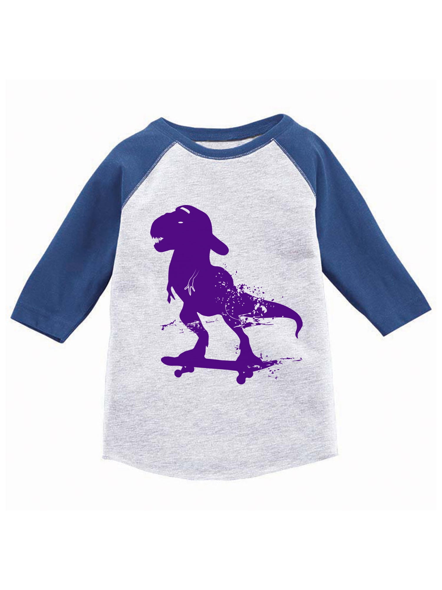 Awkward Styles Skateboarding Dinosaur Toddler Raglan Dinosaur Jersey