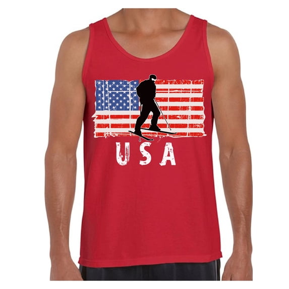 Awkward Styles Ski USA Men Tank Top Proud American Vintage USA Men Shirt Red White and Blue 4th of July Tank for Men One Nation Pro America Men Top Free to Be Me American Flag Shirts for Men