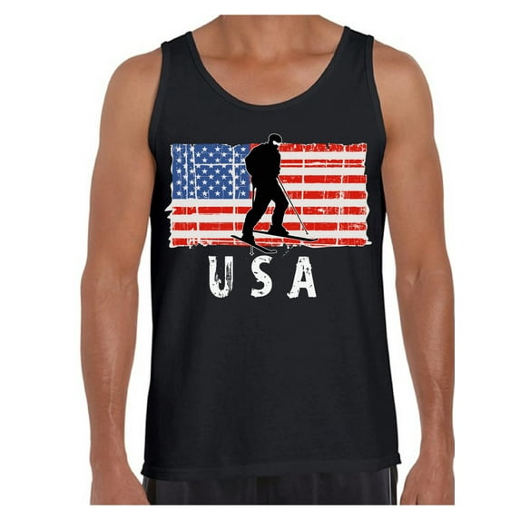 Awkward Styles Ski USA Men Tank Top Proud American Vintage USA Men Shirt Red White and Blue 4th of July Tank for Men One Nation Pro America Men Top Free to Be Me American Flag Shirts for Men
