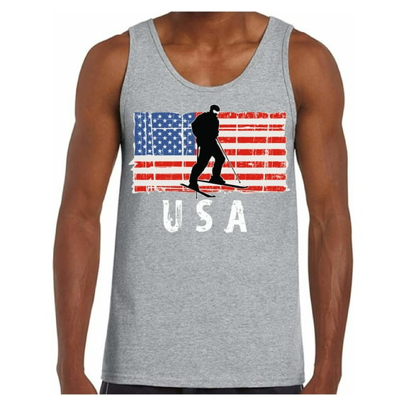 Awkward Styles Ski USA Men Tank Top Proud American Vintage USA Men Shirt Red White and Blue 4th of July Tank for Men One Nation Pro America Men Top Free to Be Me American Flag Shirts for Men