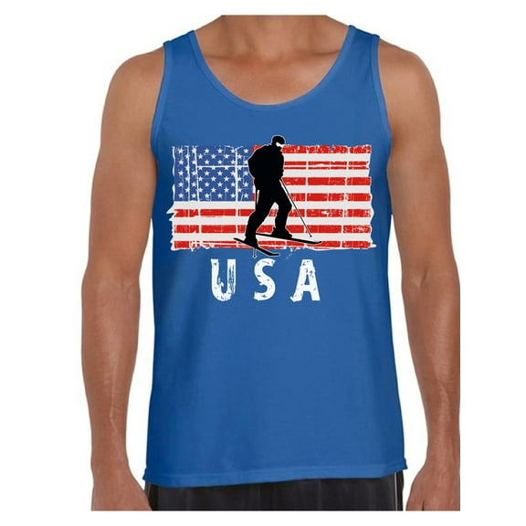 Awkward Styles Ski USA Men Tank Top Proud American Vintage USA Men Shirt Red White and Blue 4th of July Tank for Men One Nation Pro America Men Top Free to Be Me American Flag Shirts for Men