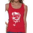 thumbnail image 1 of Awkward Styles Skull with Captain Hat and Pipe Tank Top Captain Skull Tank for Women Sugar Skull Sleeveless Shirt for Women Day of the Dead Gifts for Her Dia de los Muertos Tank Top Women's Skull Tank, 1 of 4