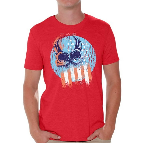 Awkward Styles Skull T-Shirt American Flag Shirts for Men