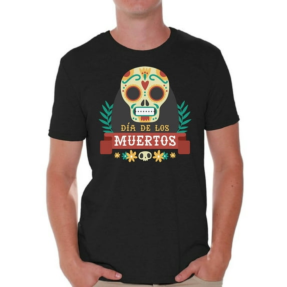 Awkward Styles Skull T-Shirt Sombrero Mask Shirts for Men