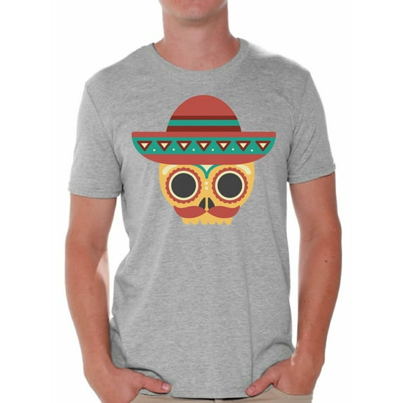 Awkward Styles Skull T-Shirt Sombrero Mask Shirts for Men