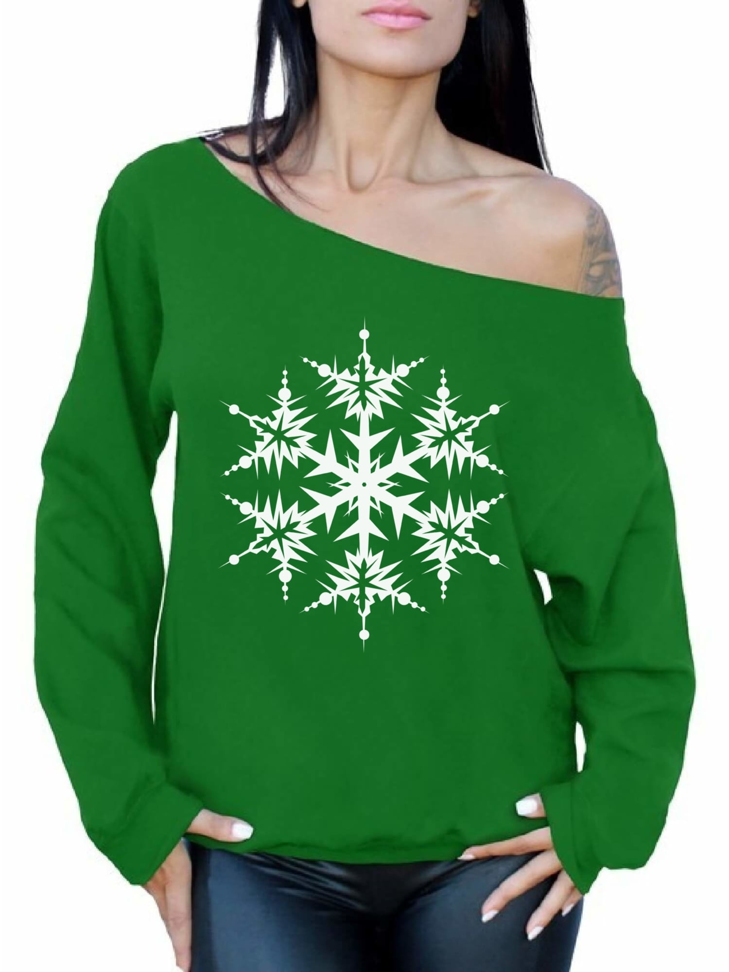Green snowflake sweater cheap