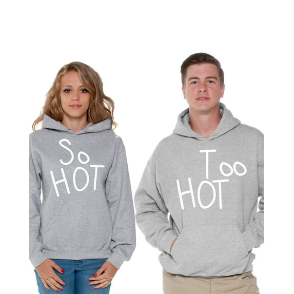 Awkward Styles So Hot Too Hot Matching Couple Hoodies Valentine's Day Gift Ideas Boyfriend and Girlfriend Funny Matching Husband Wife Sweatshirts His and Hers Couple Hoodies Couple Anniversary Gifts