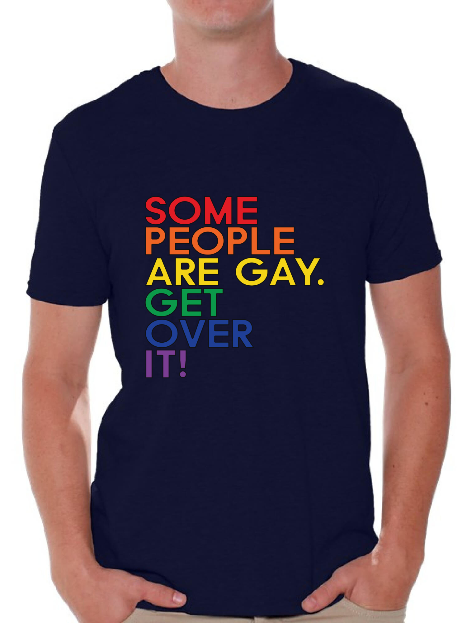Awkward Styles Some People are Gay Get Over It T Shirt Gay Pride Flag Tshirt for Him Gay Mens Shirt Gay Flag T Shirt Gay T Shirt Mens Tshirt for Gay Boyfriend Rainbow Gay T Shirt Gay Tshirt for Him - image 1 of 4