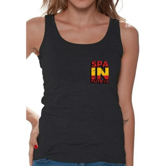 Awkward Styles Spain Futbol Tank Top for Women Spanish Soccer Tank Top Spain Gifts for Her Spain Soccer 2018 Sleeveless Shirts Spain Tanks Womens Spanish Tank Top Gifts from Spain