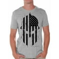 thumbnail image 1 of Awkward Styles Spartan Warrior Helmet Men's T Shirt Tops American Flag Shirts for Men USA Patriotic T-shirts Novelty Graphic Shirt, 1 of 4