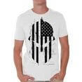thumbnail image 1 of Awkward Styles Spartan Warrior Helmet Men's T Shirt Tops American Flag Shirts for Men USA Patriotic T-shirts Novelty Graphic Shirt, 1 of 4
