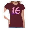 thumbnail image 1 of Awkward Styles Squad 16 T Shirt for Ladies Squad Sixteen Shirts for Girls Birthday Girl Shirt Birthday Gifts for Teens I am 16 T-Shirt for Her Sweet 16 Party Clothing Purple Prints Teen Party, 1 of 4