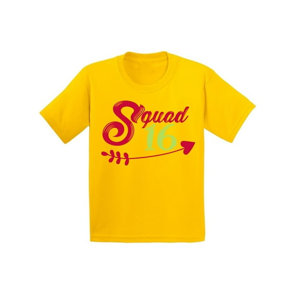 Awkward Styles Squad 16 T Shirts for Youth Squad Sixteen Shirts for Girls Cute Birthday Girl Shirt Birthday Gifts for Teens I am 16 T-Shirt for Her Sweet 16 Party Clothing Pink Prints Teen Party