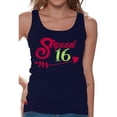 thumbnail image 1 of Awkward Styles Squad 16 Tank Top for Ladies Squad Sixteen Tanks for Girls Lovely Birthday Girl Shirt Birthday Gifts for Teens I am 16 T-Shirt for Her Sweet 16 Party Clothing Pink Prints Teen Party, 1 of 4