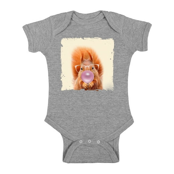 Awkward Styles Squirrel Bodysuit Squirrel Chewing Gum Baby Bodysuit Short Sleeve Cute Squirrel Clothing Pink Mood Baby Boy Clothing Baby Girl Clothing Squirrel One Piece Gifts for Baby Cute Bodysuit