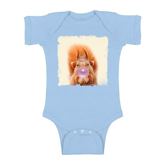 Awkward Styles Squirrel Bodysuit Squirrel Chewing Gum Baby Bodysuit Short Sleeve Cute Squirrel Clothing Pink Mood Baby Boy Clothing Baby Girl Clothing Squirrel One Piece Gifts for Baby Cute Bodysuit