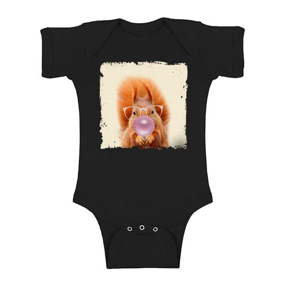 Awkward Styles Squirrel Bodysuit Squirrel Chewing Gum Baby Bodysuit Short Sleeve Cute Squirrel Clothing Pink Mood Baby Boy Clothing Baby Girl Clothing Squirrel One Piece Gifts for Baby Cute Bodysuit