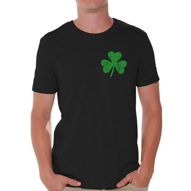 Awkward Styles St Patrick Shirts Irish Clover Pocket Shirt St. Patricks Day T Shirt for Men Lucky Shamrock Shirt Irish Gifts for Him Irish Pride Shirt St Paddy's Day Pocket Shamrock Distressed Shirt