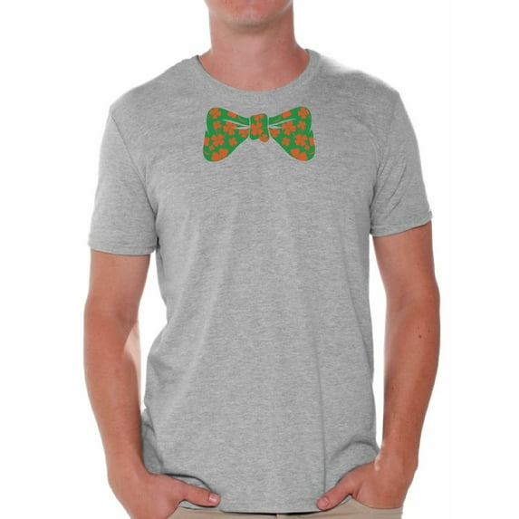 Awkward Styles St. Patrick's Day Bow Tie Shirt for Men Men's Irish Tuxedo Bow Tie Tshirt Irish Party T Shirts for St. Paddy's Day Lucky Clover Gifts for Him Irish Clover Bow Tie Shirts Irish Holiday