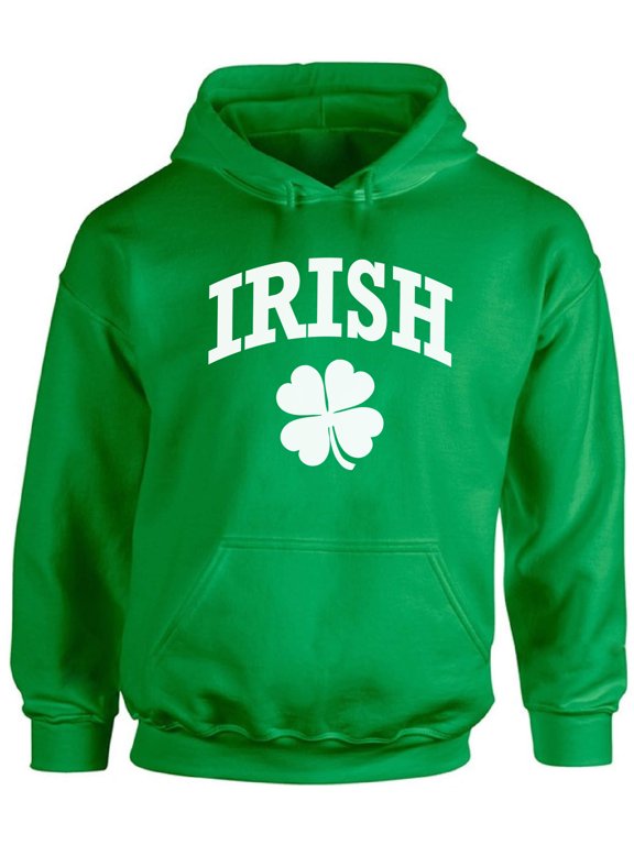 St. Patrick's Day Hooded Sweatshirt Irish Clover Hoodie Luck of the Irish Four Leaf Clover Hoodie Sweater Irish Gifts for Women Irish Men's Sweater Lucky St. Patrick's Day Hoodie
