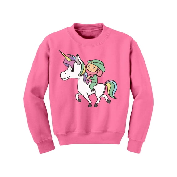 Awkward Styles St. Patrick's Day Youth Sweatshirt Unicorn Crewneck Tops for Kids Proud Irish