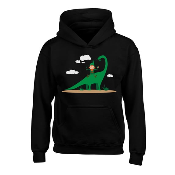 Awkward Styles St Patricks Day Hoodies for Kids Irish Elf and Dinosaur Hooded Youth Sweatshirt Proud Irish