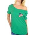 thumbnail image 1 of Awkward Styles St Patricks Day Irish Clover Shirt American Flag Womens St. Patricks Off Shoulder T Shirt American Irish Pride St Paddy's Day Off the Shoulder Lucky Shamrock T-Shirt Off Shoulder Top, 1 of 6