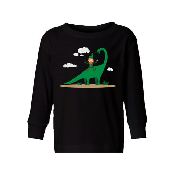 Awkward Styles St Patricks Day Toddler Long Sleeve Shirt Irish Elf Dinosaur Girls Boys T-shirt Proud Irish