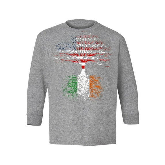 Awkward Styles St Patricks Day Youth Long Sleeve T-shirt American Roots Crewneck Tee for Kids Proud Irish