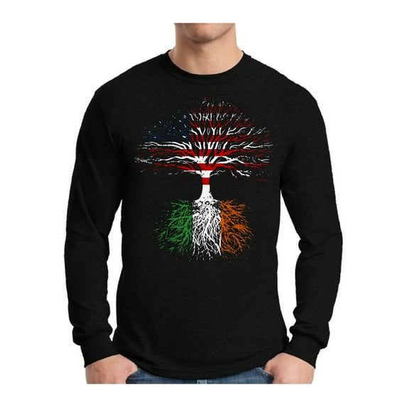 Awkward Styles St Patty Day Shirt Men's Irish American Roots Long Sleeve T-Shirt Irish Day