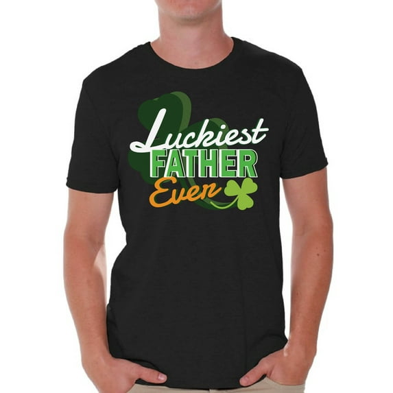 Awkward Styles St. Patty Day T-Shirt Luckiest Father Ever T Shirts for Men Irish Gifts