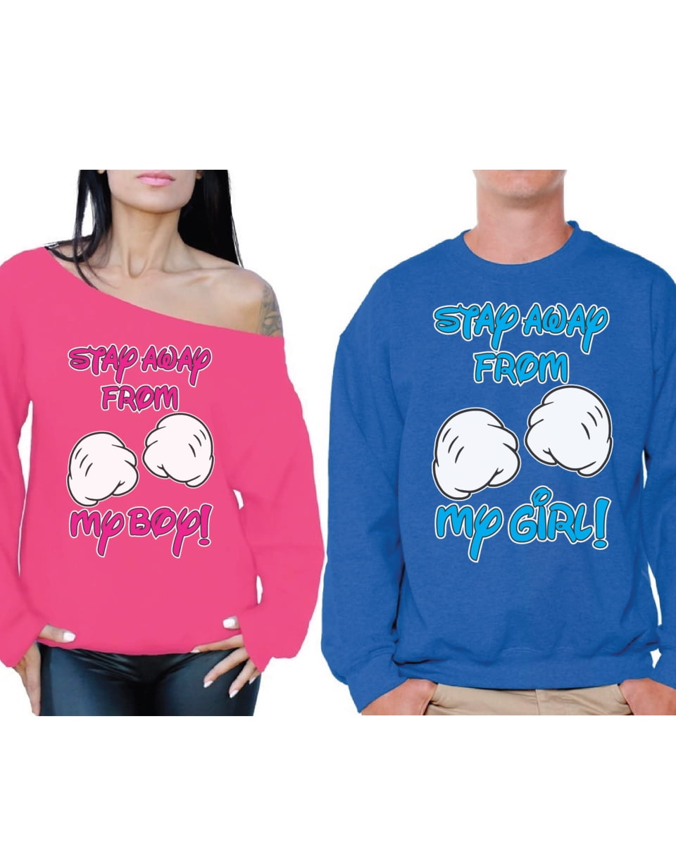 Awkward Styles Stay Away From My Boy Off the Shoulder Sweatshirt Stay