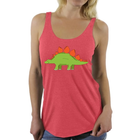 Awkward Styles Stegosaurus Racerback Tank Top for Her Dinosaur Tanks Stegosaurus Racerback Shirts Animal Shirts for Women Stegosaurus Outfit Dinosaur Themed Party Dinosaur Gifts for Women