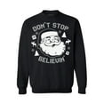 thumbnail image 1 of Awkward Styles Don't Stop Believin' Christmas Sweatshirt Holiday Sweater Santa Claus Xmas Holiday Sweatshirt Christmas Sweater Xmas Gifts Christmas Sweatshirt for Men for Women, 1 of 5