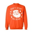 thumbnail image 1 of Awkward Styles Don't Stop Believin' Christmas Sweatshirt Holiday Sweater Santa Claus Xmas Holiday Sweatshirt Christmas Sweater Xmas Gifts Christmas Sweatshirt for Men for Women, 1 of 5
