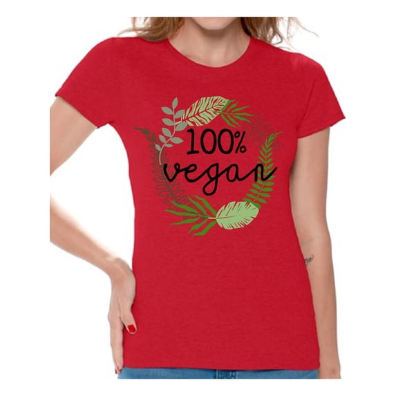 Awkward Styles Stylish Foliage Womens T-Shirt Lovely Vegetarian Tshirt Vegan Friendly Shirts for Ladies Vegan T Shirts Vegan Clothes for Women Vegan Organic Shirts for Her Gifts for Vegetarians