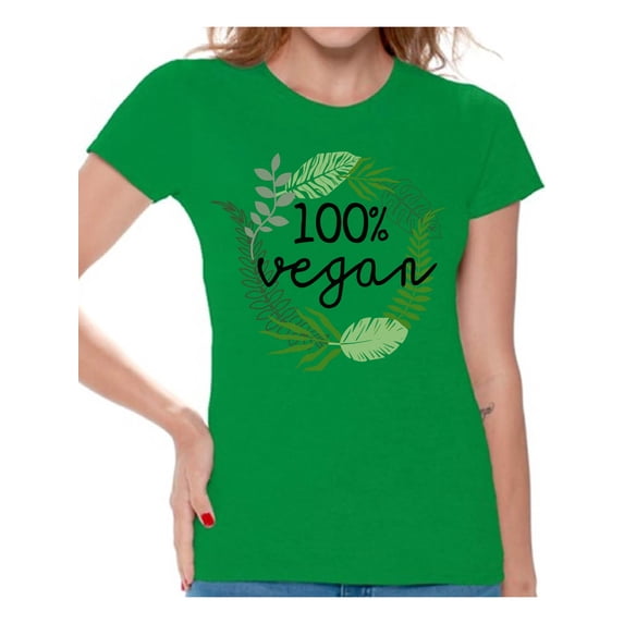 Awkward Styles Stylish Foliage Womens T-Shirt Lovely Vegetarian Tshirt Vegan Friendly Shirts for Ladies Vegan T Shirts Vegan Clothes for Women Vegan Organic Shirts for Her Gifts for Vegetarians