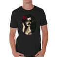thumbnail image 1 of Awkward Styles Sugar Skull Girl T-shirt Tops skull shirts mens skull shirts day of the dead costume t shirt dia de Los Muertos costume t shirt candy skull sugar skull costume t shirt skull for men, 1 of 4