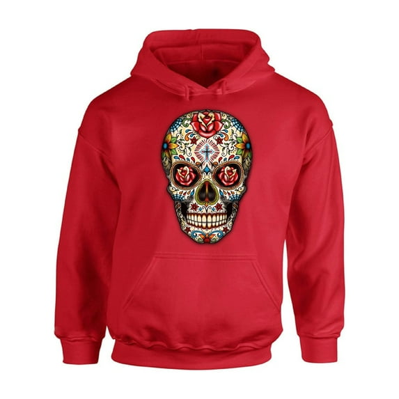 Awkward Styles Sugar Skull Roses Hooded Sweatshirt Sugar Skull Hoodie Women's Skull Hoodie Day of the Dead Gifts Skull Hoodies for Men Skull Clothing Mexican Holiday Gifts Dia de los Muertos Hoodies