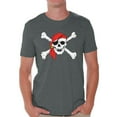 thumbnail image 1 of Awkward Styles Sugar Skull Shirts for Men Jolly Roger Skull and Crossbones Men's Tee Shirt Tops Day of Dead Tshirts Pirate Flag Shirts Skull T-shirts Dia de Los Muertos T Shirts for Men, 1 of 4