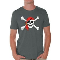 Awkward Styles Sugar Skull Shirts for Men Jolly Roger Skull and Crossbones Men's Tee Shirt Tops Day of Dead Tshirts Pirate Flag Shirts Skull T-shirts Dia de Los Muertos T Shirts for Men