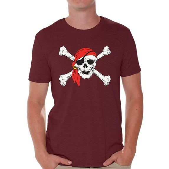 Awkward Styles Sugar Skull Shirts for Men Jolly Roger Skull and Crossbones Men's Tee Shirt Tops Day of Dead Tshirts Pirate Flag Shirts Skull T-shirts Dia de Los Muertos T Shirts for Men