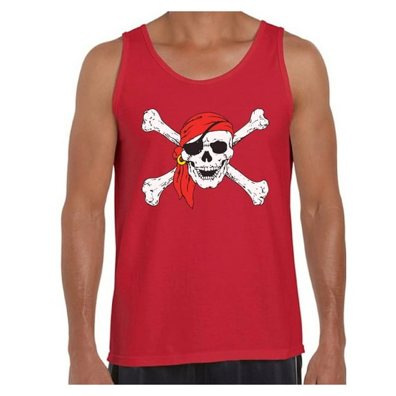 Awkward Styles Sugar Skull Tank Tops for Men Jolly Roger Skull and Crossbones Mens Tank Top Day of Dead Tank Tops Pirate Flag Tanks Skull Tank Tops Dia de Los Muertos Tank Top for Men