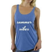 Awkward Styles Summer Vibes Racerback Tank Top Summer Vacation Racerback Top Funny Summer Outfit Beach Party Gifts for Her Sunny Tank Top Summer Workout Clothes Vacation Shirts for Women Vacay Tank