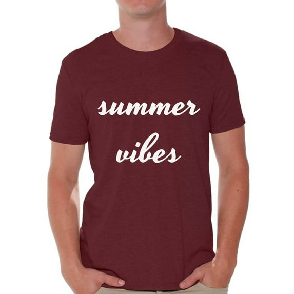 Awkward Styles Summer Vibes Shirt Men's Summer Vacation Tshirt Vacay Mode T-Shirt Beach Party Outfit Funny Summer Gifts for Him Vacation Shirts for Men On Vacation T-Shirt Beach Men's Tshirt