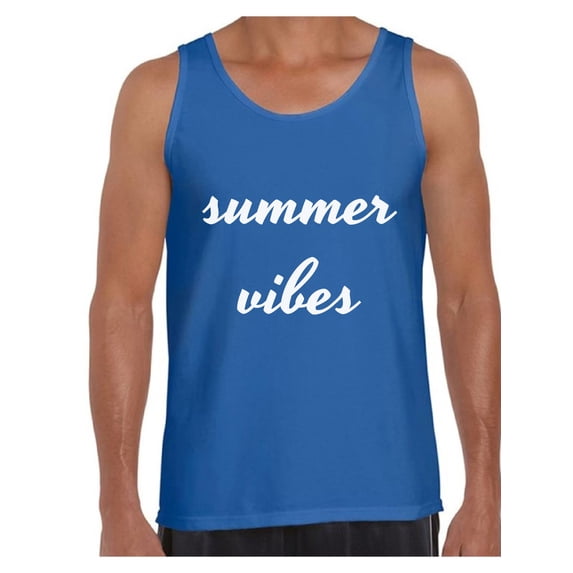 Awkward Styles Summer Vibes Tank Top Men's Vacation Tank Beach Muscle Shirt Beach Outfit for Men Summer Party Outfit Summer Vibes Tshirt Summer Vacation Shirts Vacay T-Shirt Travel Tshirt